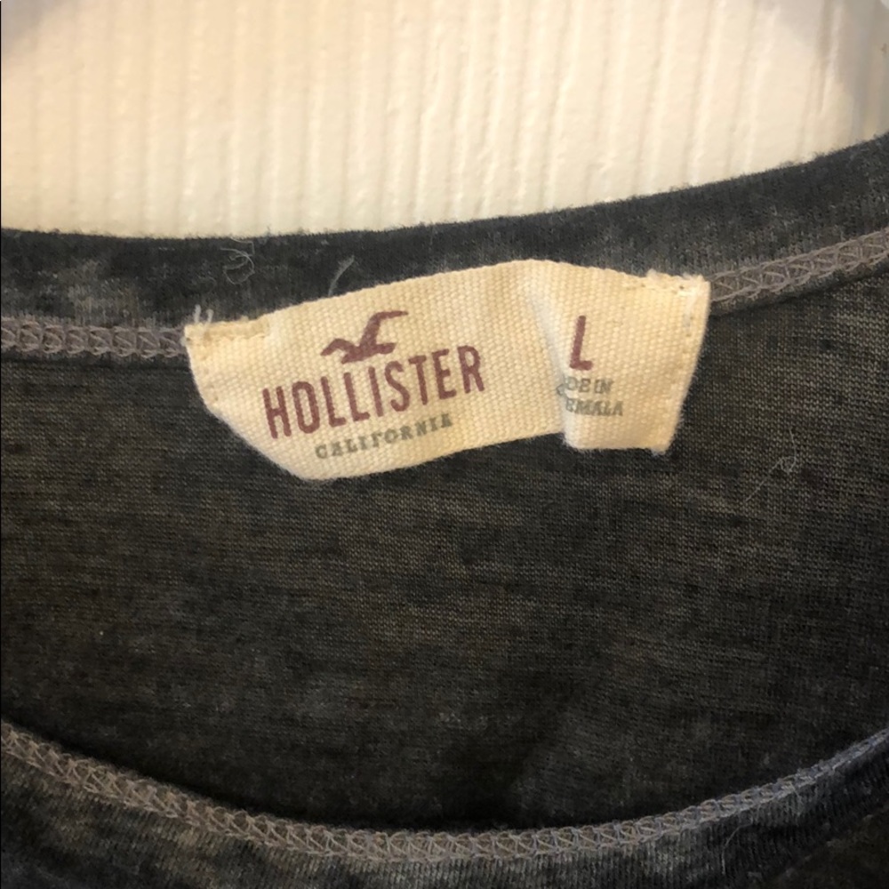 Charcoal Gray T-Shirt with Neck Cut Out - Picture 4 of 4